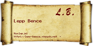 Lepp Bence névjegykártya